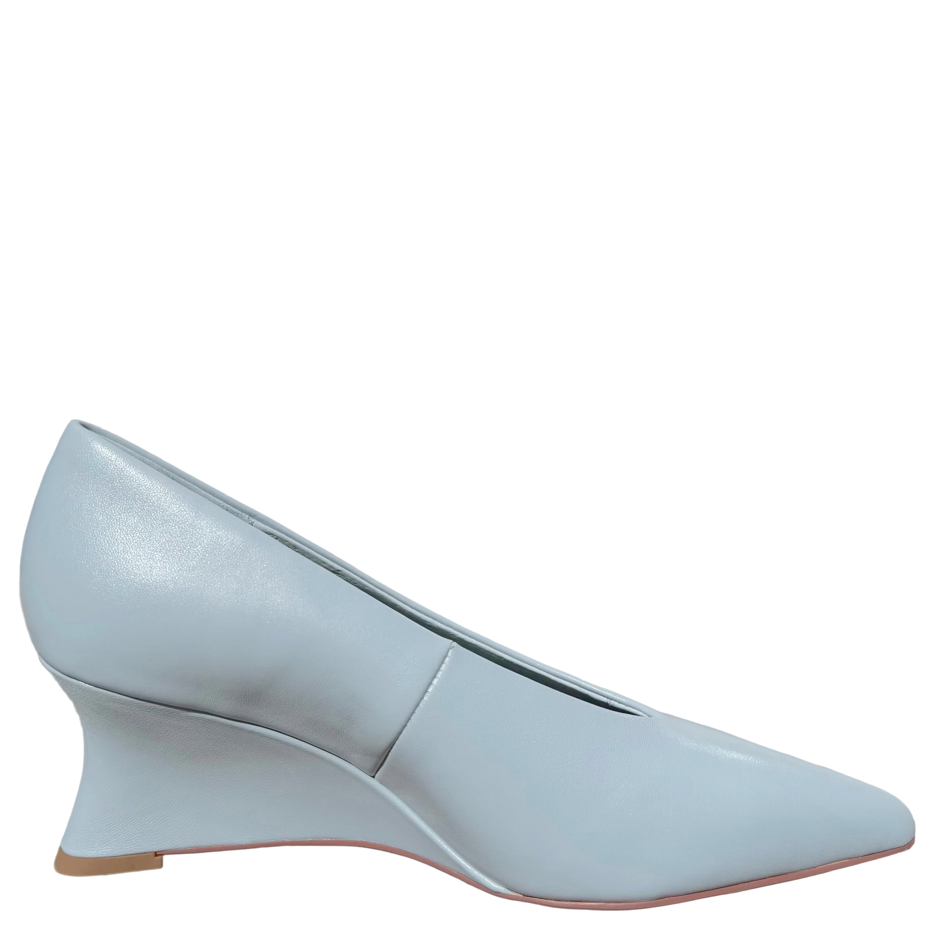 Mollini Camye Wedge Heels Pale Blue Leather
