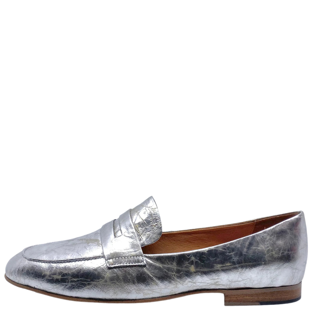 Django & Juliette Ulani Silver/Nude Distressed Leather