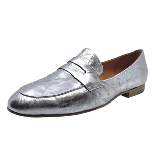 Django & Juliette Ulani Silver/Nude Distressed Leather