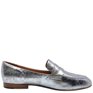 Django & Juliette Ulani Silver/Nude Distressed Leather