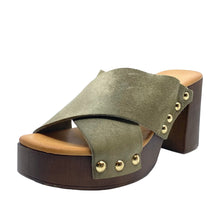 Load image into Gallery viewer, Sempre Di Camoscio Tango Platform Heels Khaki Suede
