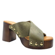 Sempre Di Camoscio Tango Platform Heels Khaki Suede
