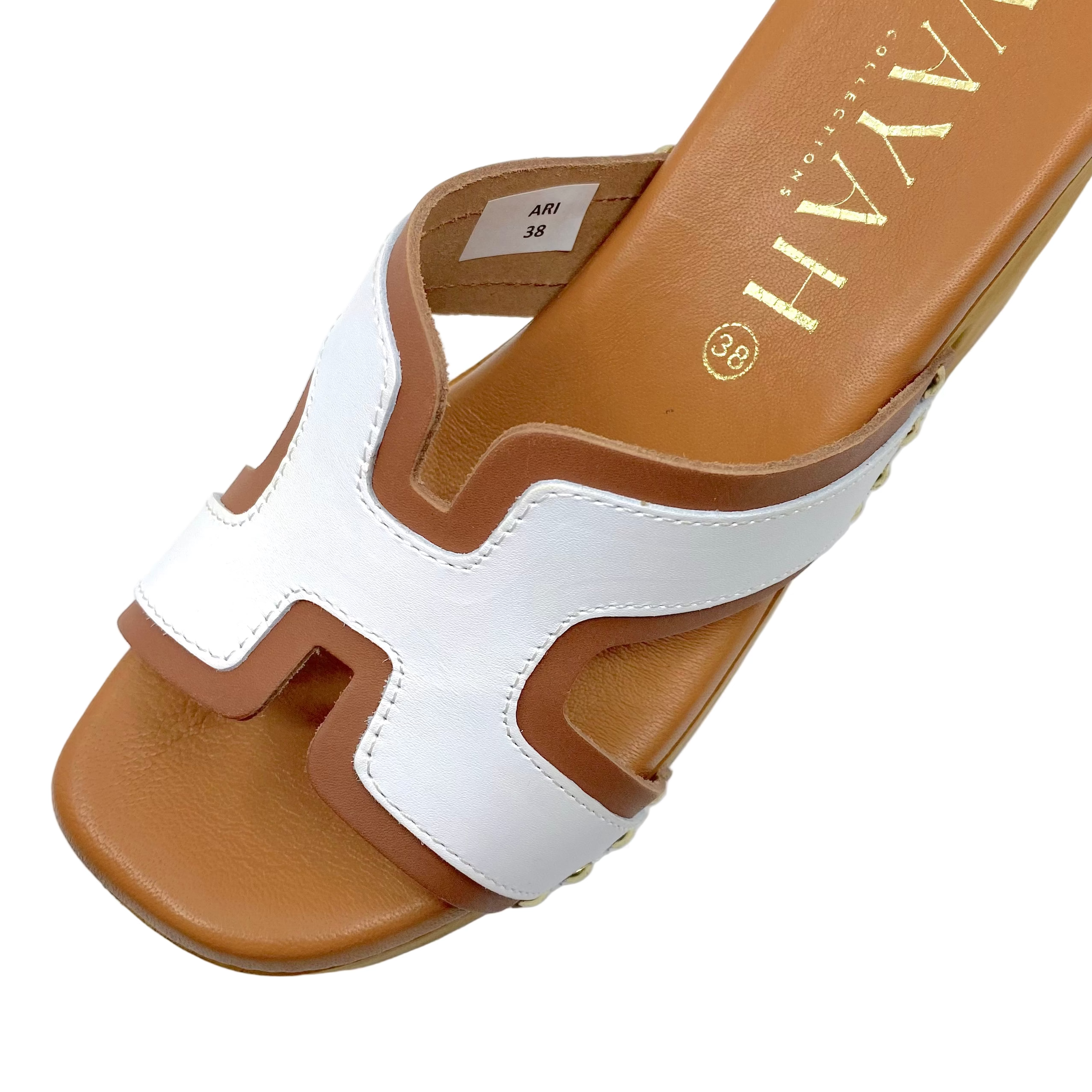 Vayah Ari Platform Heels White Combo Leather