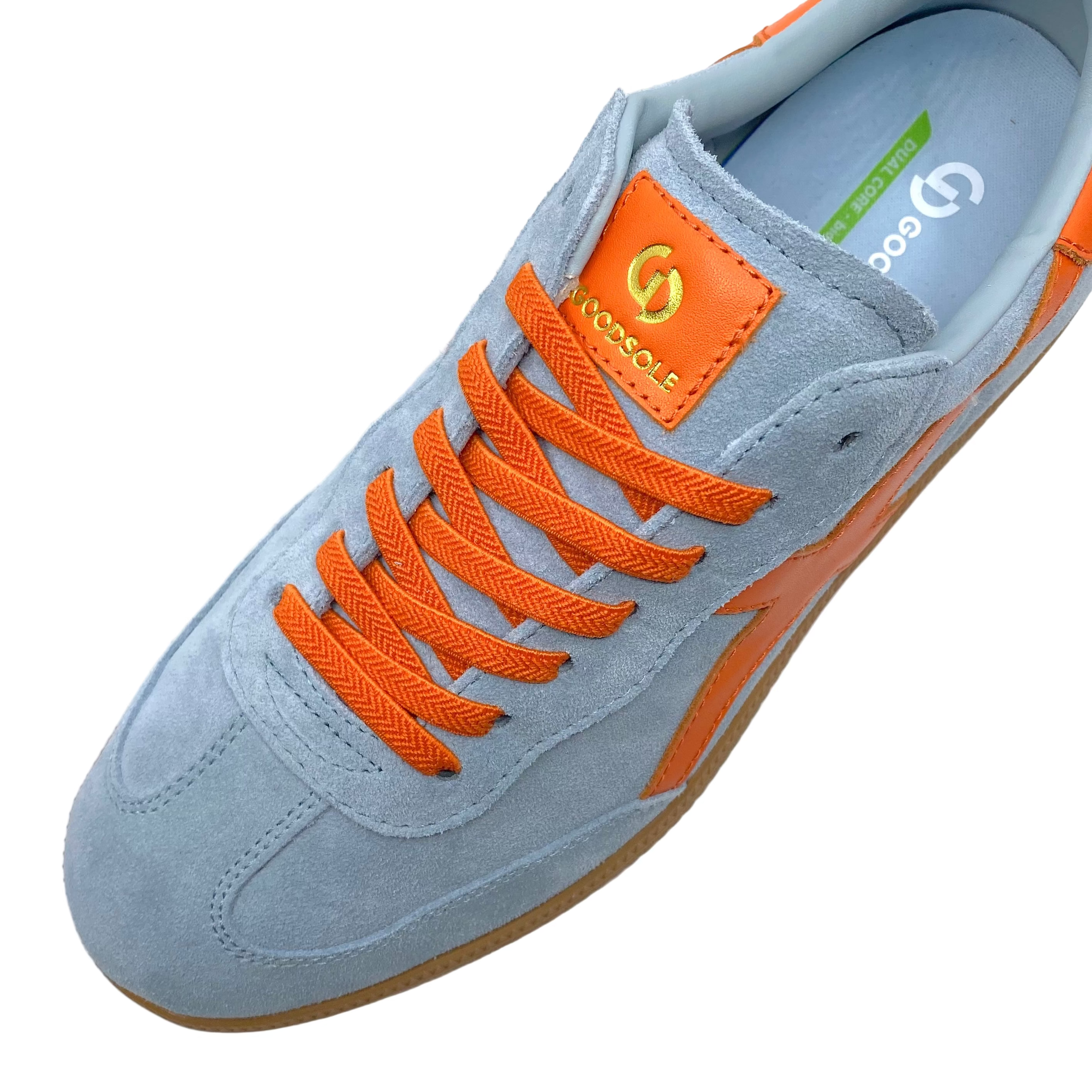 Goodsole Crossroads Sneaker Pale Blue/Orange Suede