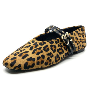 Mollini Haizell Leopard Pony Black Leather