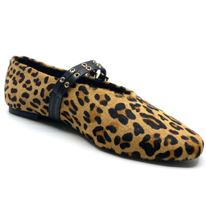 Mollini Haizell Leopard Pony Black Leather