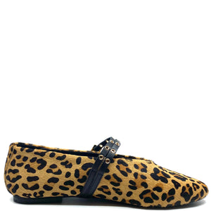 Mollini Haizell Leopard Pony Black Leather