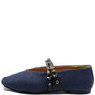 Mollini Haizell Dark Denim Fabric Black Leather