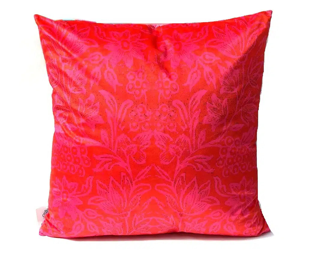 Anna Chandler Velvet Cushion Square Birds And Roses