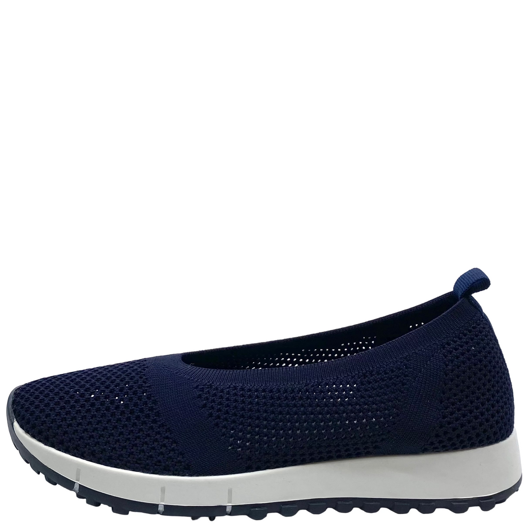 Django & Juliette Javal Knit Flats Navy