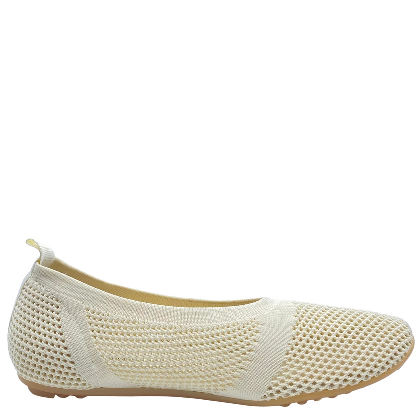 Django & Juliette Vaya Knit Flats Almond
