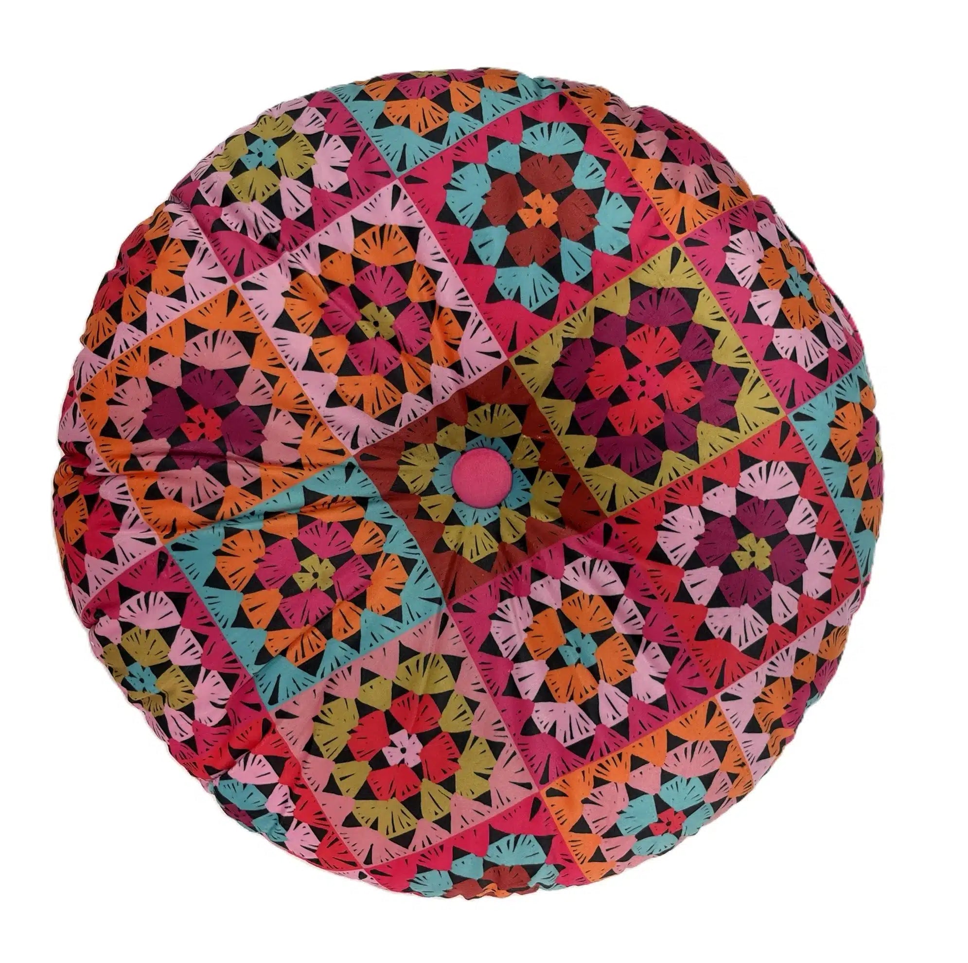 Anna Chandler Round Velvet Cushion Crochet