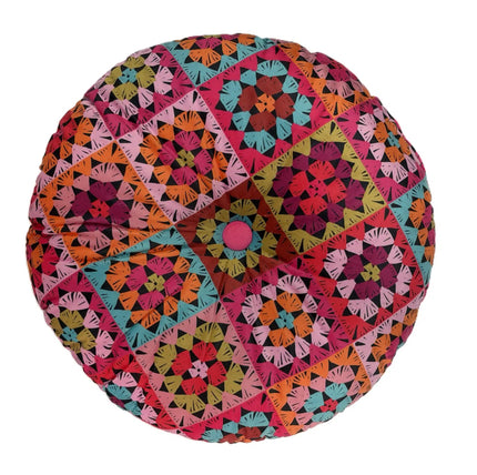 Anna Chandler Round Velvet Cushion Crochet