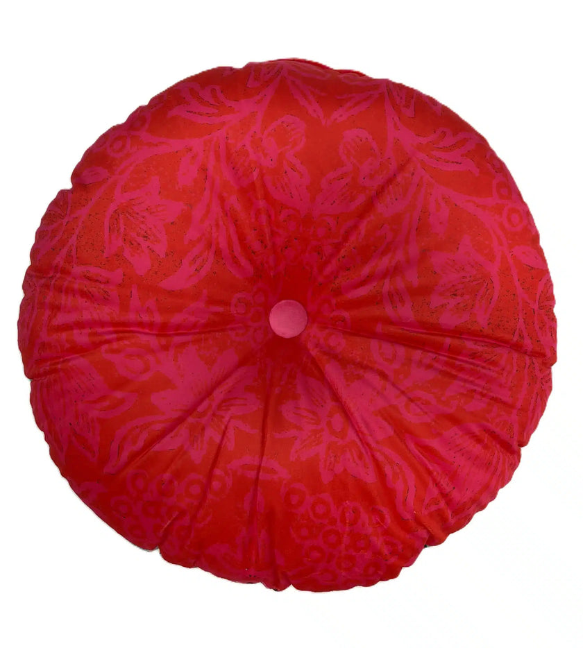 Anna Chandler Round Velvet Cushion Crochet