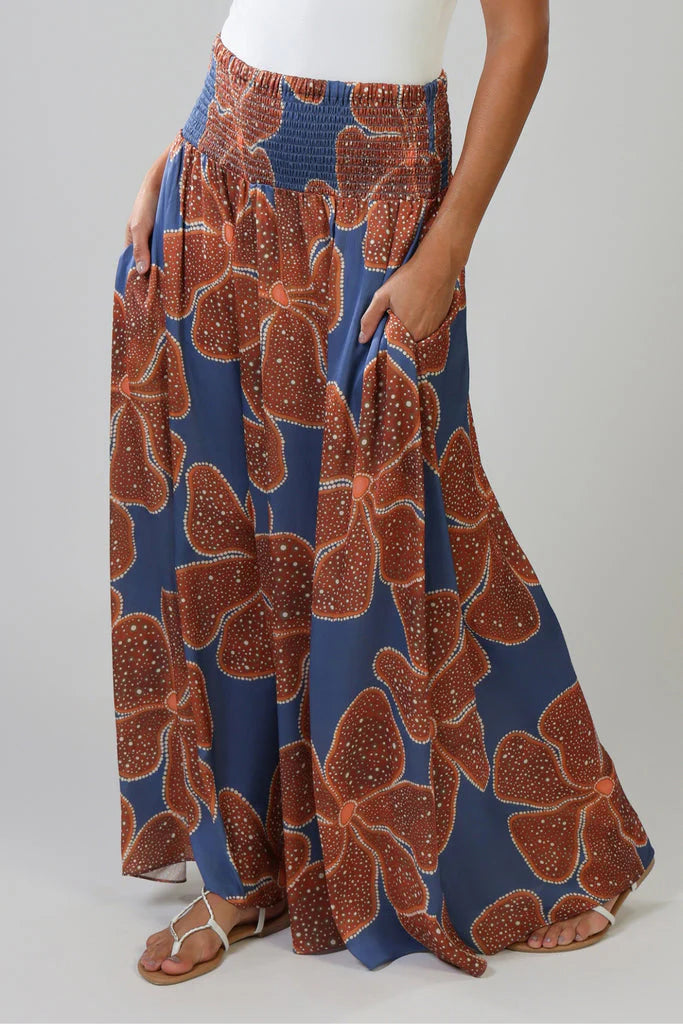 Traffic People Full Bloom Aurora Wide Leg Trousers Blue