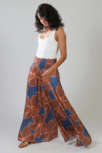 Traffic People Full Bloom Aurora Wide Leg Trousers Blue