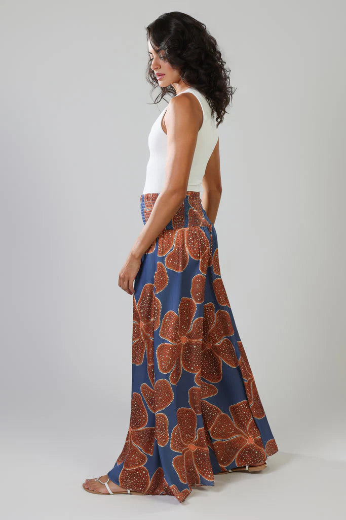 Traffic People Full Bloom Aurora Wide Leg Trousers Blue