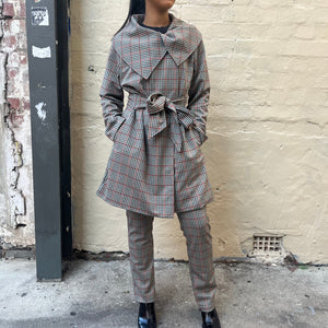 Plaid wrap jacket discount