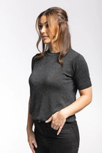 Load image into Gallery viewer, C&#39;est Chic Sparkle Tee Black
