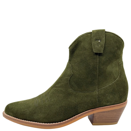 Django & Juliette Elpidas Western Ankle Boot Khaki Suede