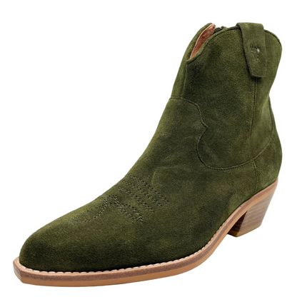 Django & Juliette Elpidas Western Ankle Boot Khaki Suede