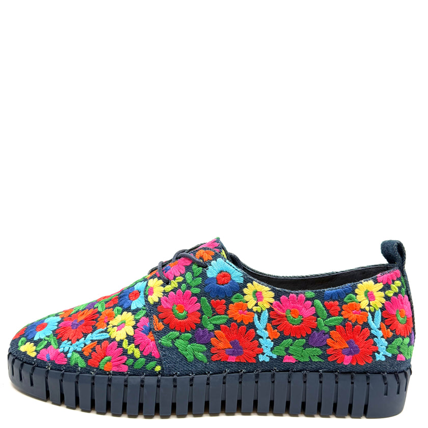 Django & Juliette Hydee Sneakers Navy/ Bright Floral Fabric
