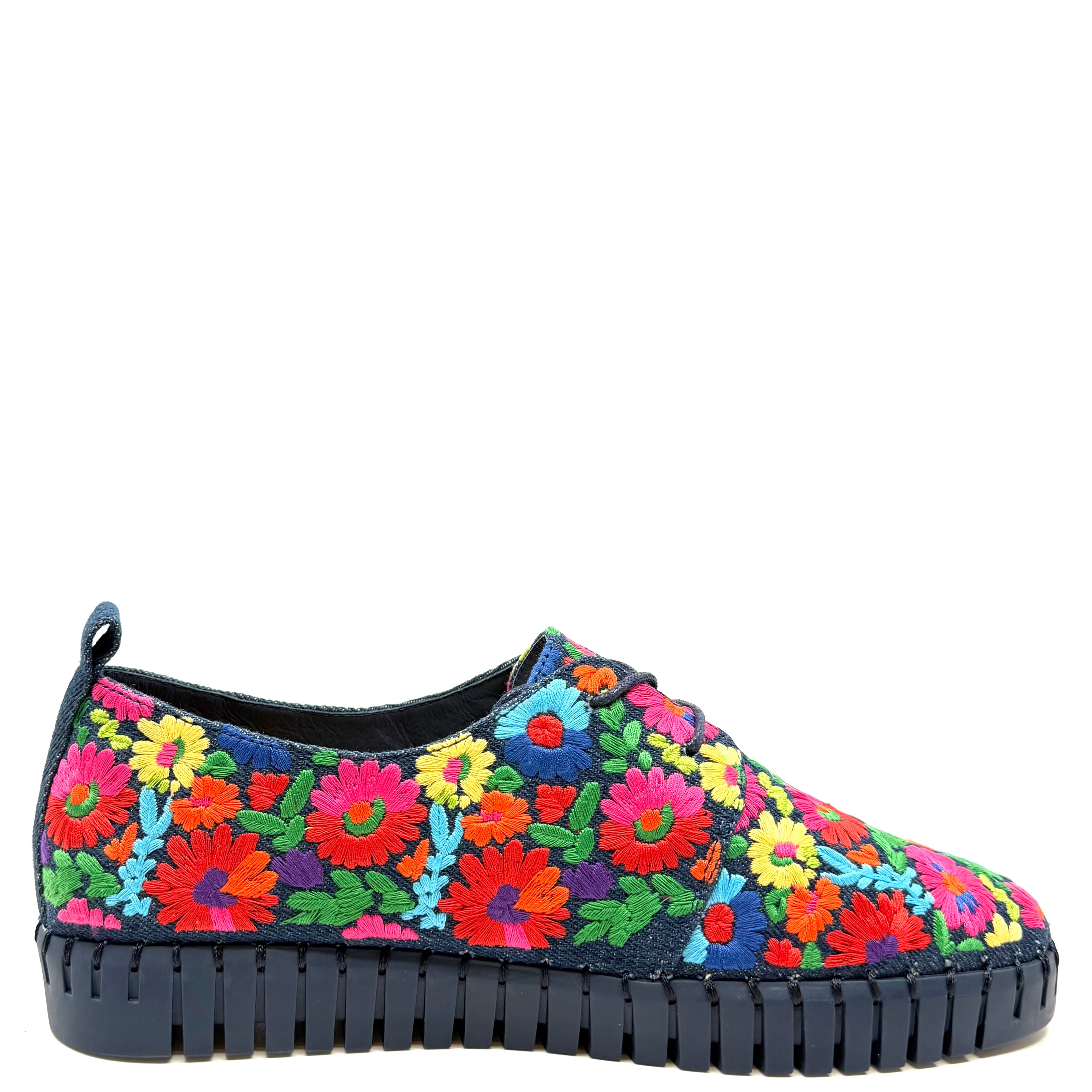 Django & Juliette Hydee Sneakers Navy/ Bright Floral Fabric