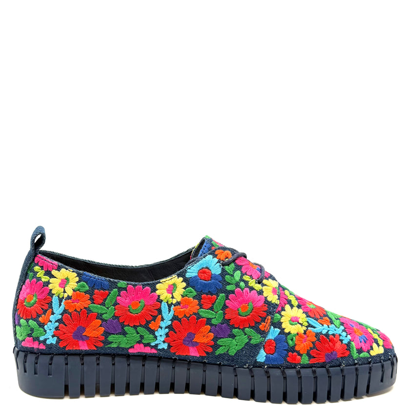 Django & Juliette Hydee Sneakers Navy/ Bright Floral Fabric