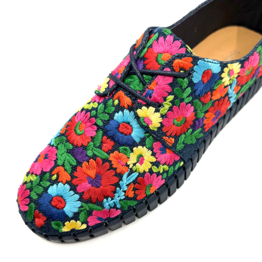 Django & Juliette Hydee Sneakers Navy/ Bright Floral Fabric