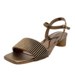 Django & Juliette Hanita Metallic Heels Bronze Leather