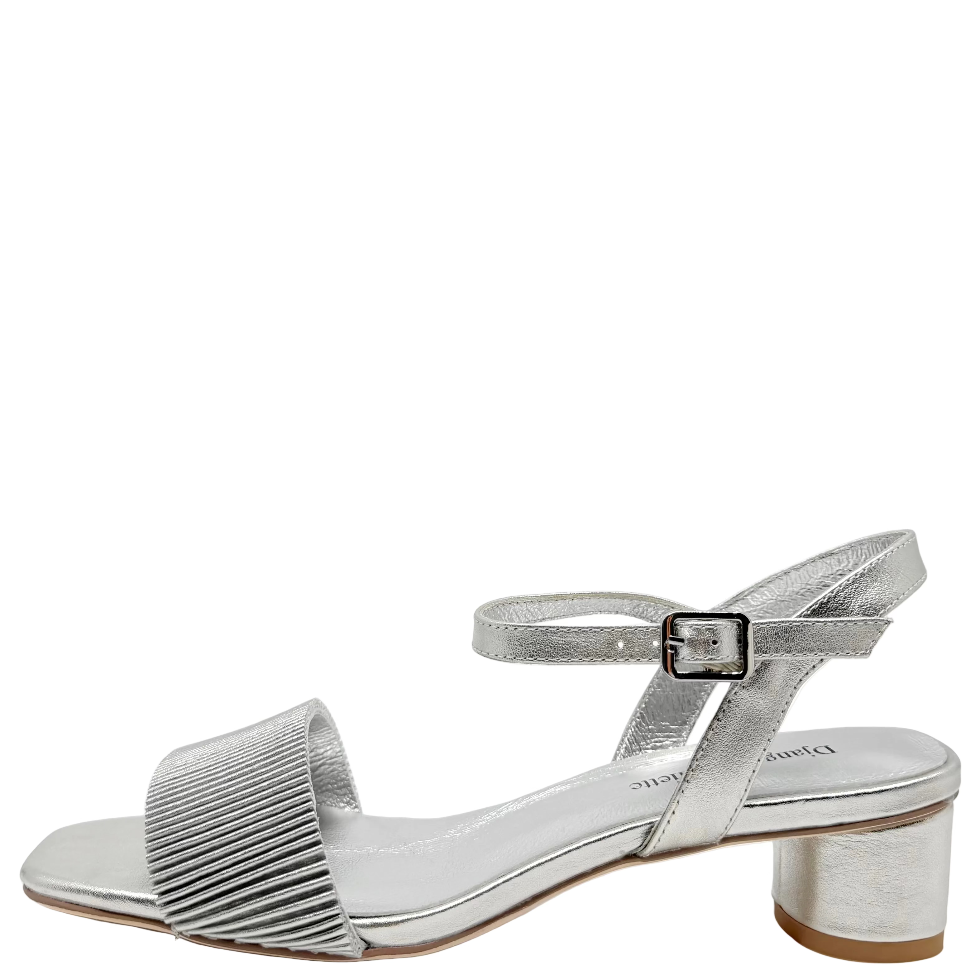 Django & Juliette Hanita Metallic Heels Argento Leather