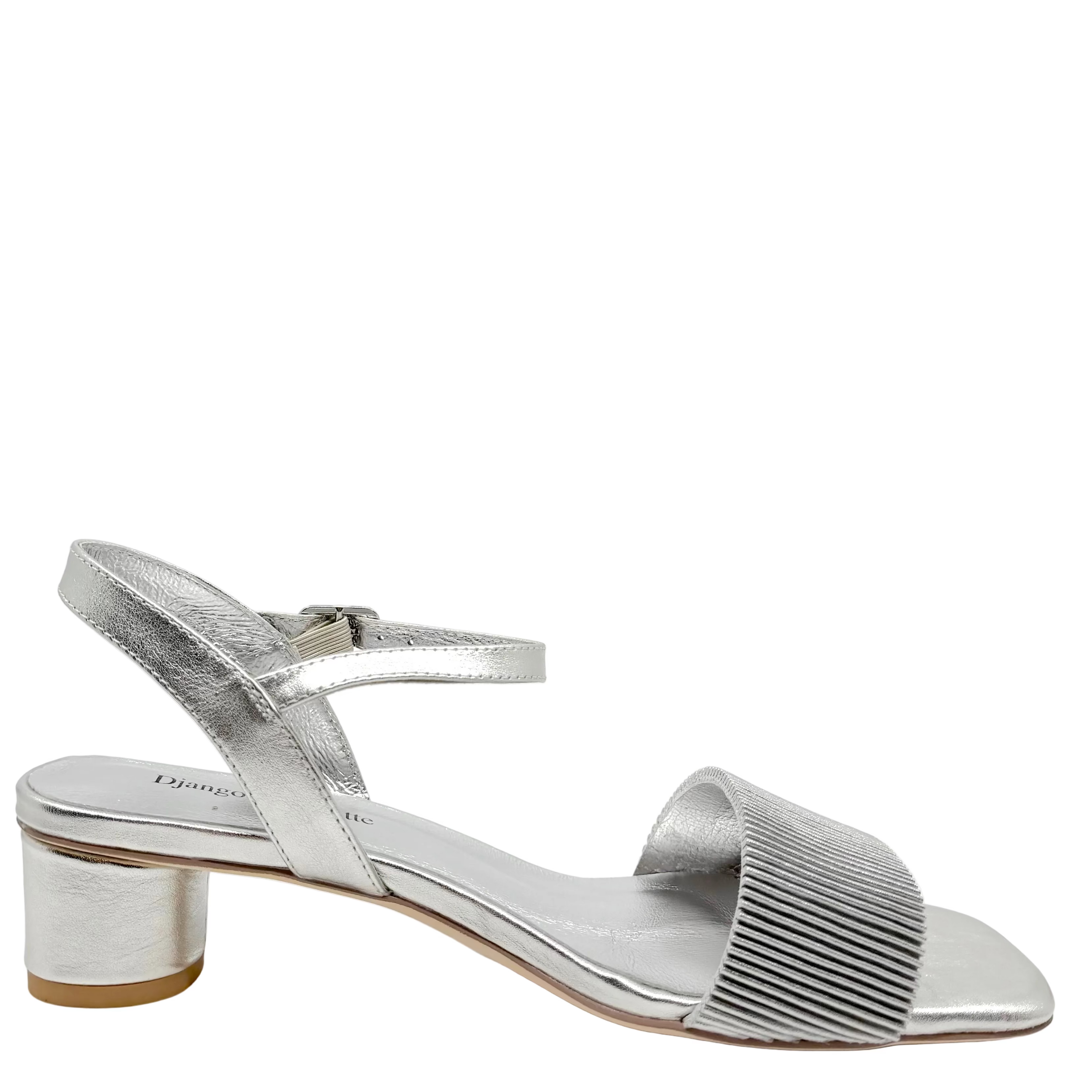 Django & Juliette Hanita Metallic Heels Argento Leather