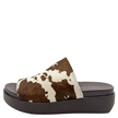 Django & Juliette Soffia Platform Slide Sandals White/ Choc Pony