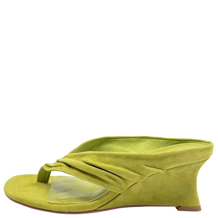 Mollini Febbe Wedge Heel Sandals Matcha Suede