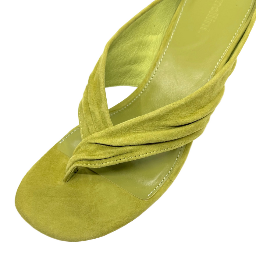 Mollini Febbe Wedge Heel Sandals Matcha Suede