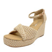 Django & Juliette Cotton Wedge Heels Ivory Natural Raffia
