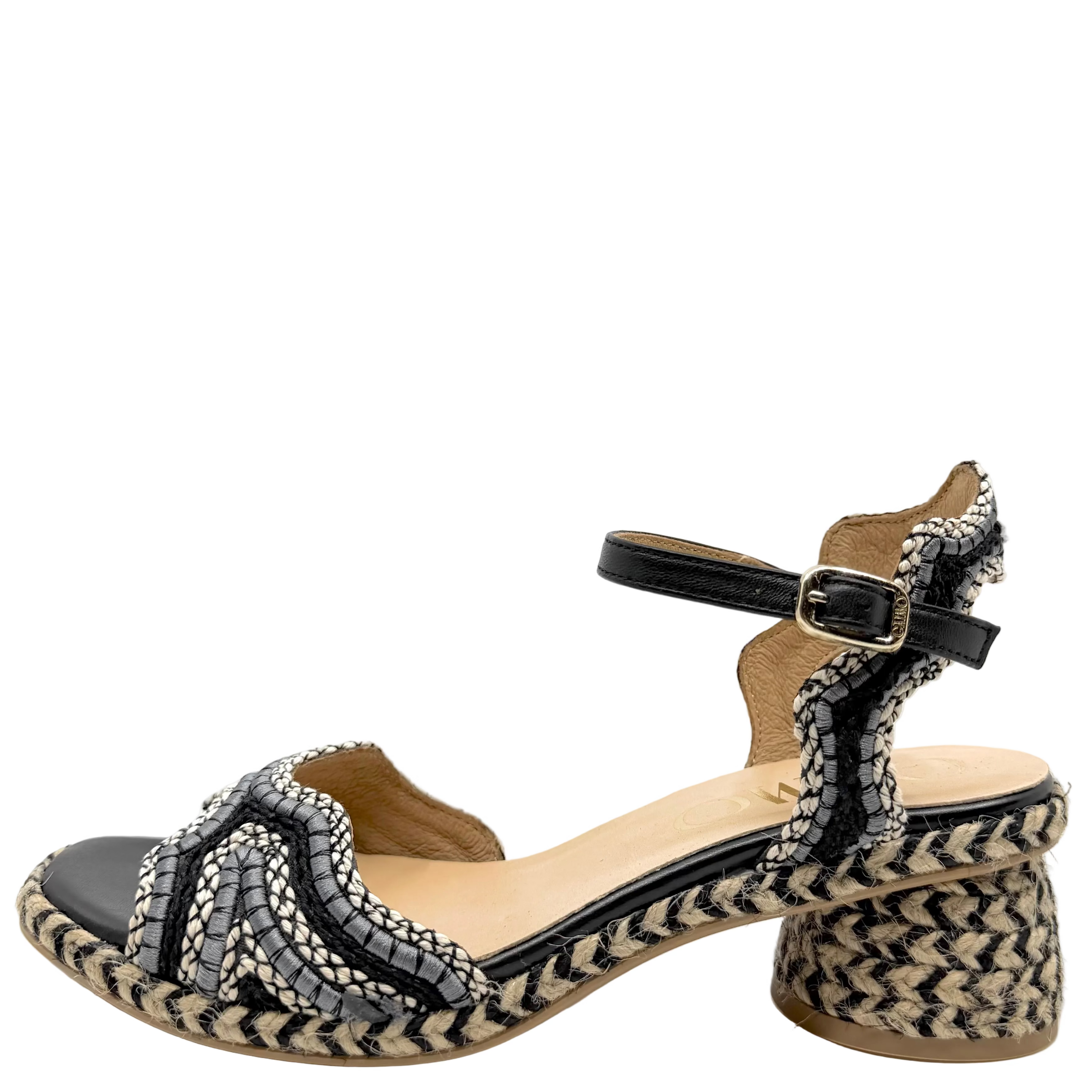 Gaimo Dane Espadrille Sandals Natural/ Black Raffia