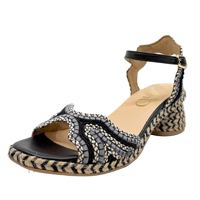 Gaimo Dane Espadrille Sandals Natural/ Black Raffia
