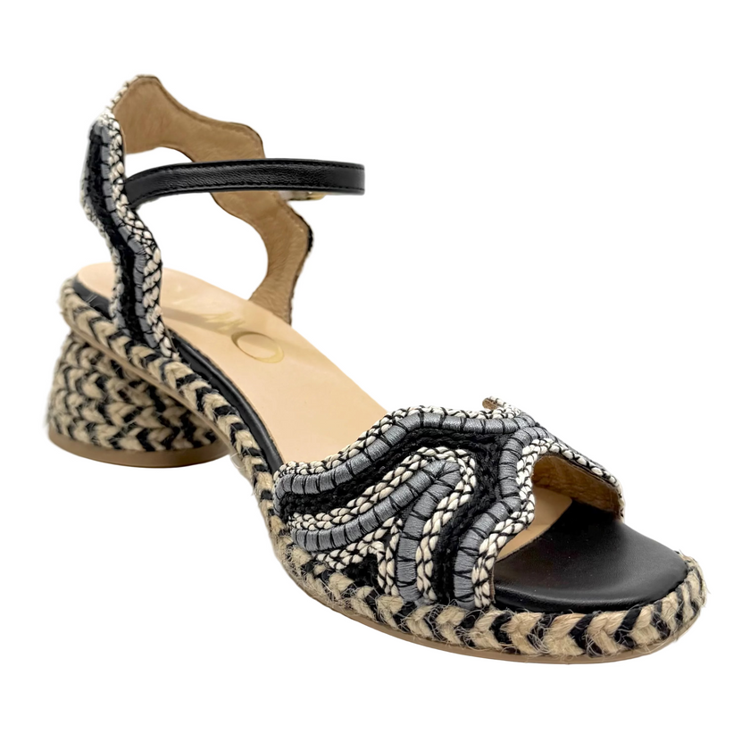 Gaimo Dane Espadrille Sandals Natural/ Black Raffia