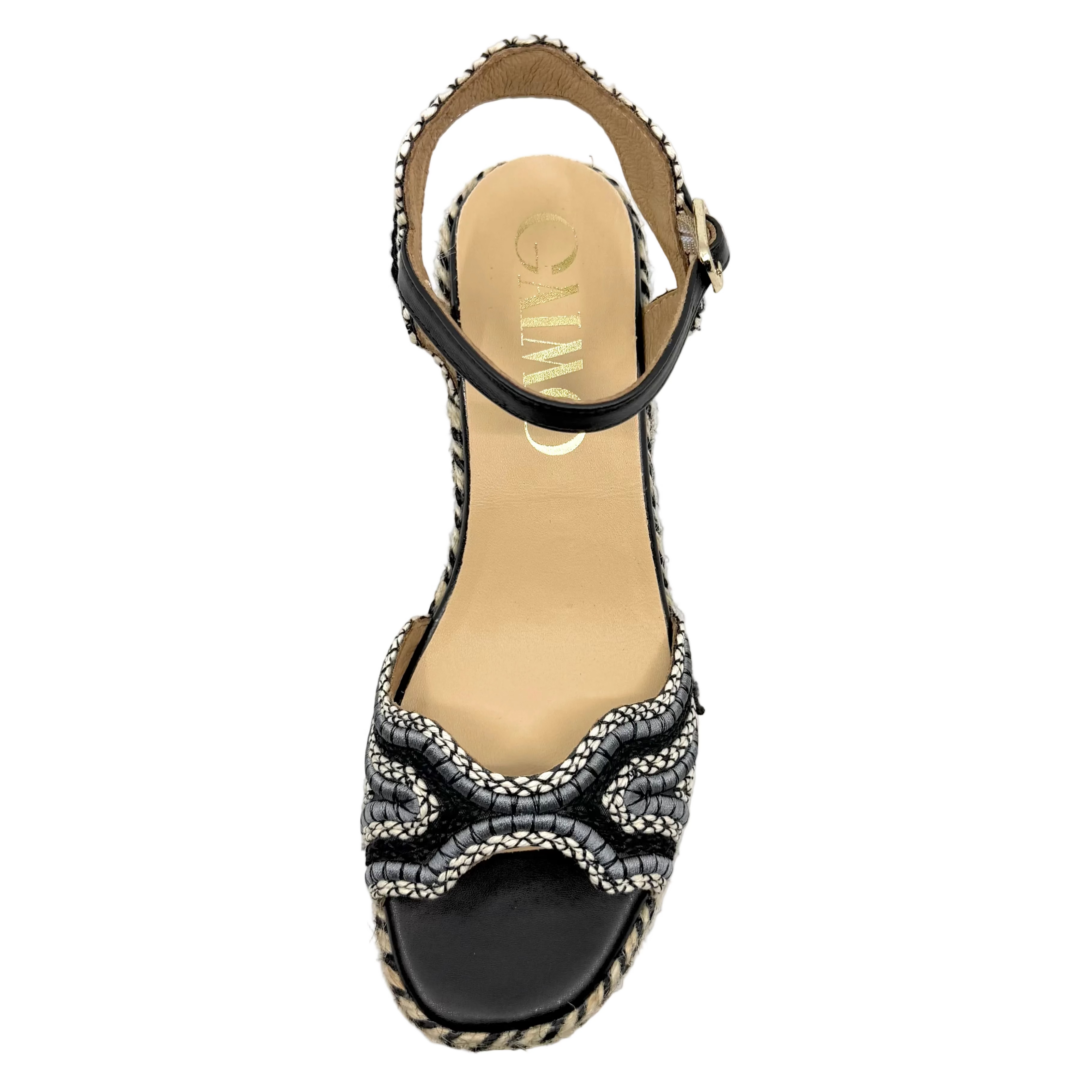 Gaimo Dane Espadrille Sandals Natural/ Black Raffia