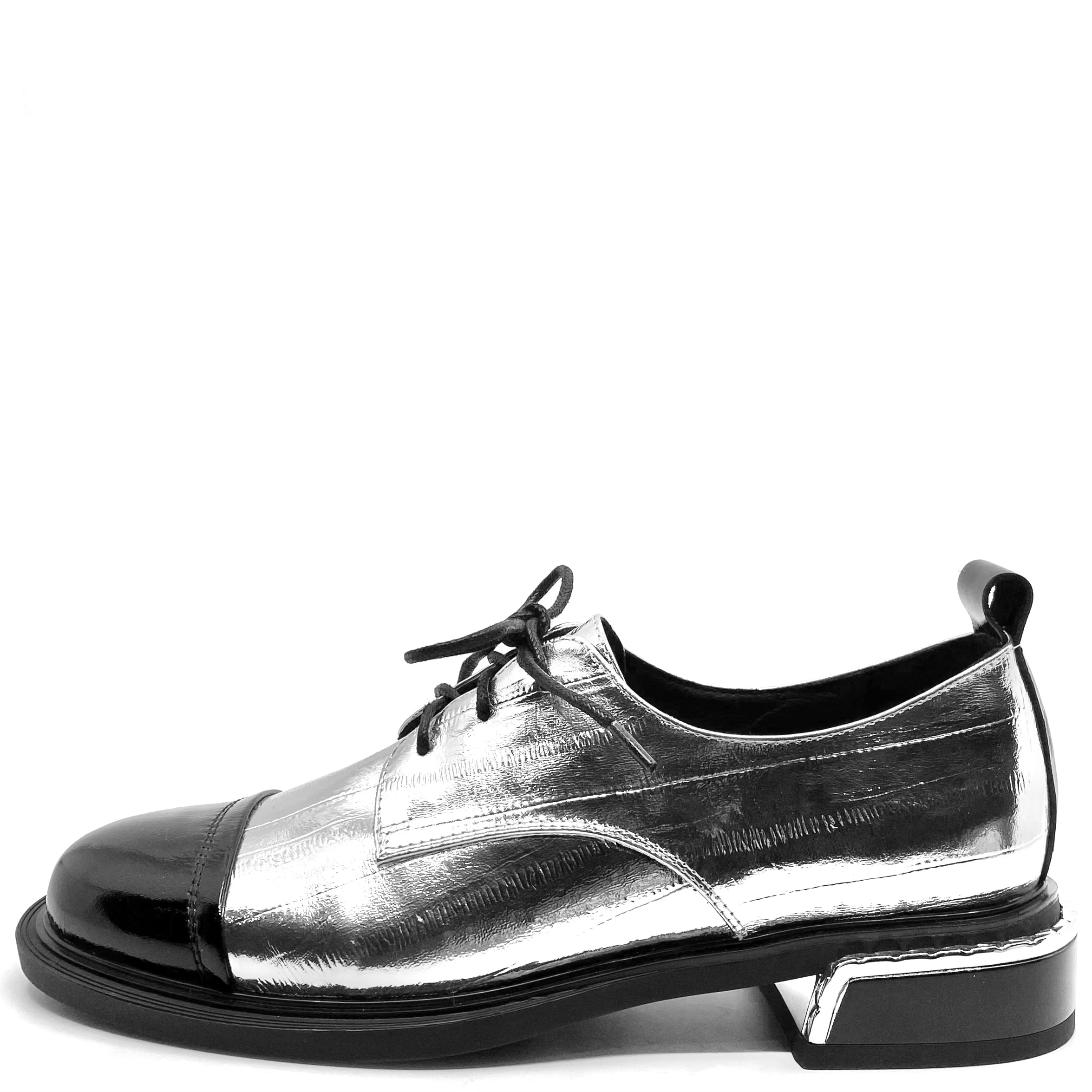 Alfie & Evie Boxer Black Patent Leather/ Silver