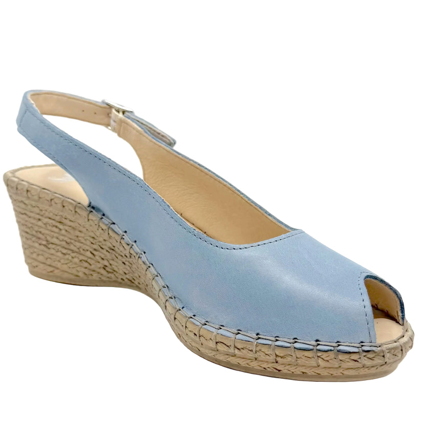 Sala Verese Classic Wedge Espadrilles Cielo Blue