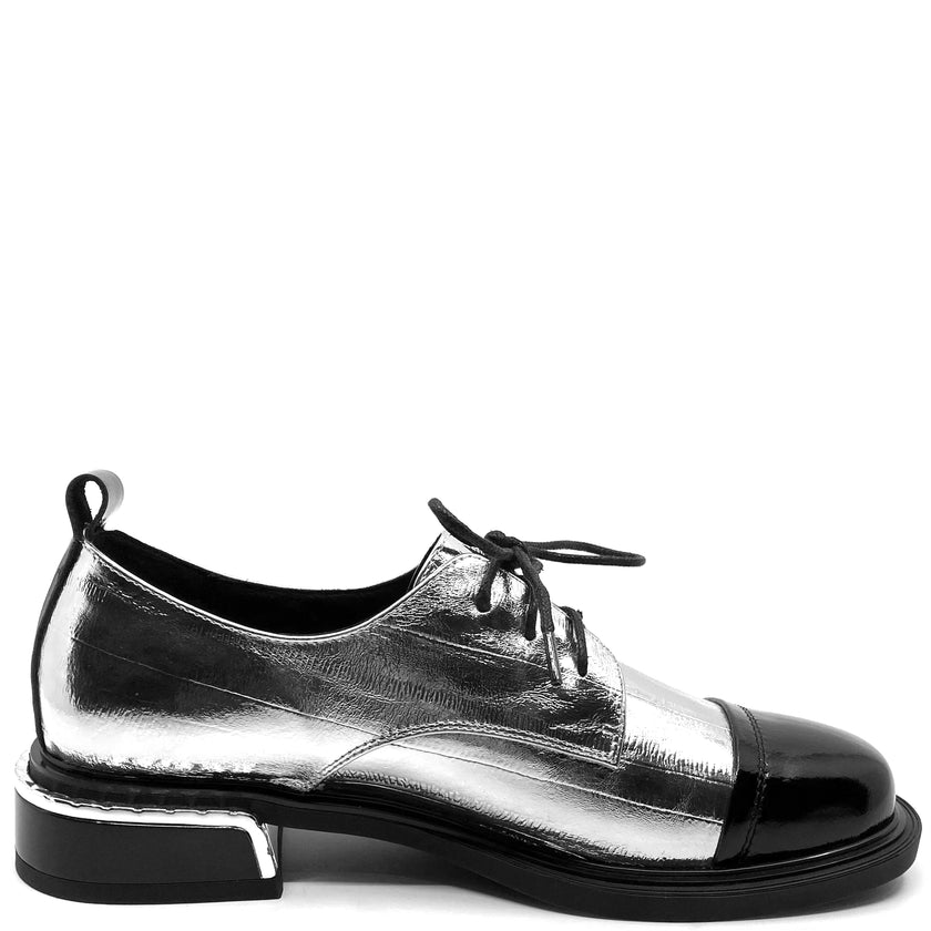 Alfie & Evie Boxer Black Patent Leather/ Silver