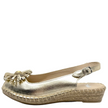 Sala Erica Flower Detail Espadrille Sandals Platino Soft Gold