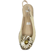 Sala Erica Flower Detail Espadrille Sandals Platino Soft Gold
