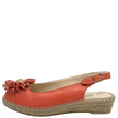 Sala Erica Flower Detail Espadrille Sandals Rosso Coral Red