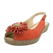Sala Erica Flower Detail Espadrille Sandals Rosso Coral Red