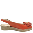 Sala Erica Flower Detail Espadrille Sandals Rosso Coral Red