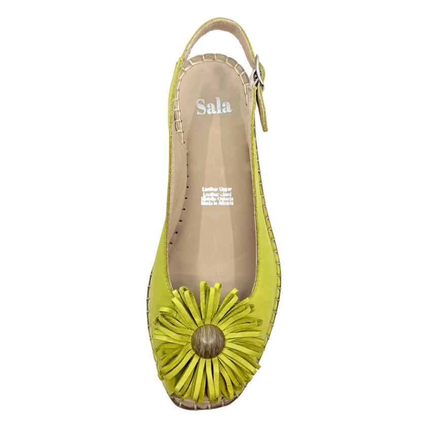 Sala Erica Flower Detail Espadrille Sandals Verde Green
