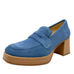 Dorking D9440 Cristel Stacked Loafer Heels Blue Nubuck